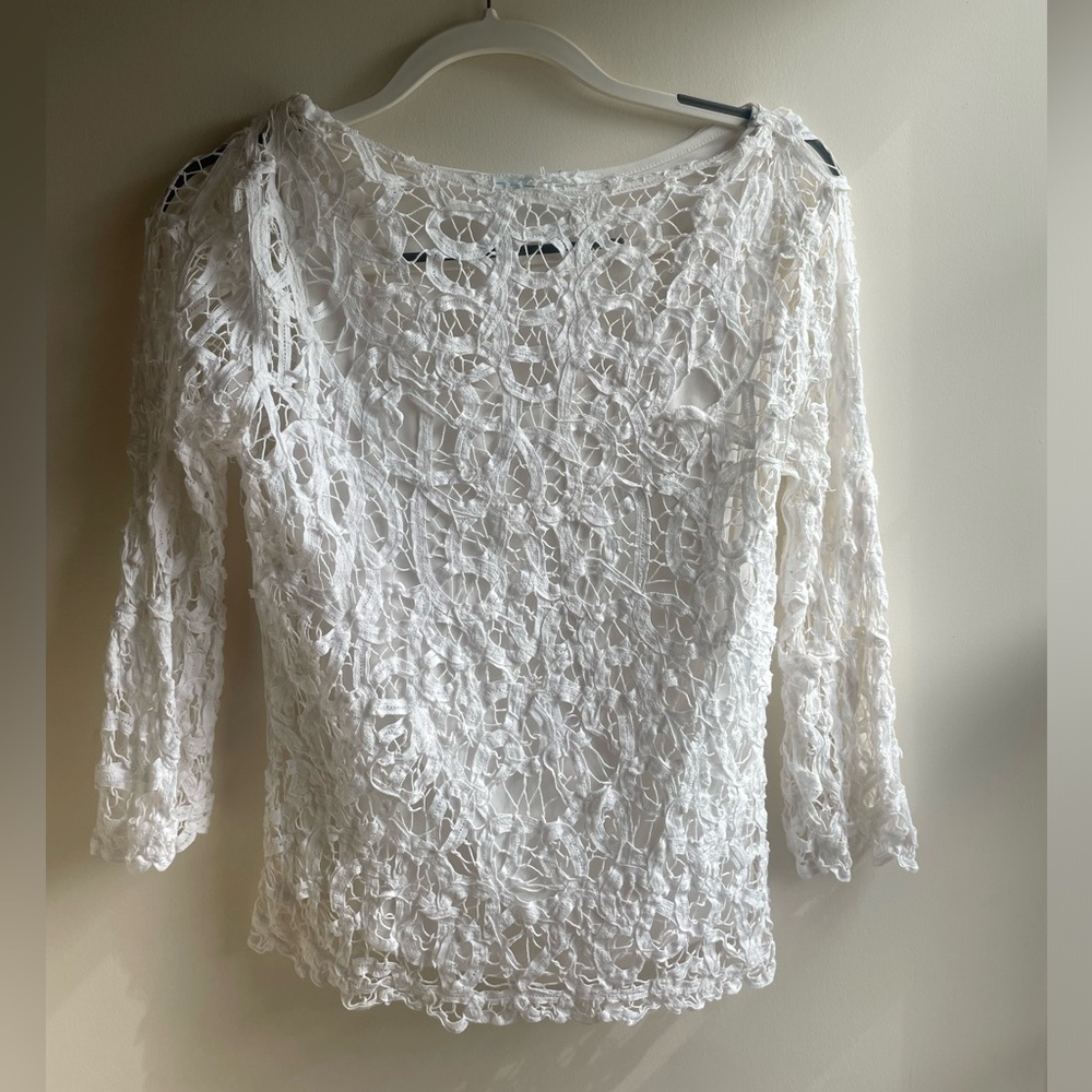 White J.McLaughlin quarter sleeve shirt